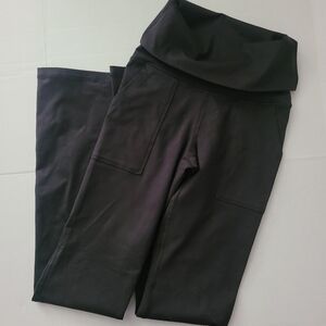 Aerie High Rise Fold over Black Pants